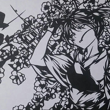 加賀さんを切り絵った