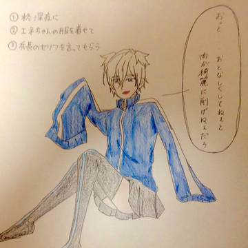 柊深夜にエネちゃんの服着せて兵長のセリフを言ってもらう