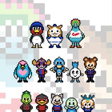 野球&サッカーのマスコットのドット絵を作ってみた