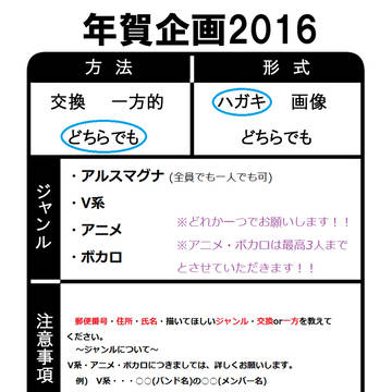 年賀状企画2016