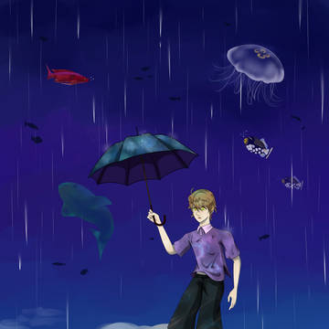 海から降る雨