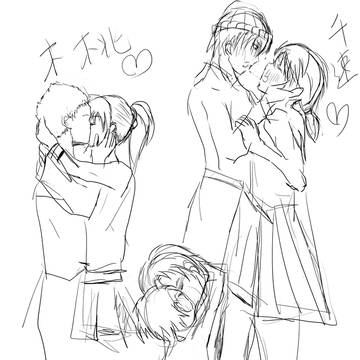 暗殺教室キス構図