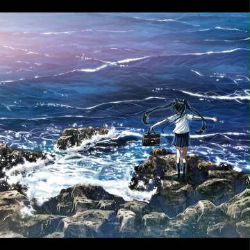 潮風を浴びて