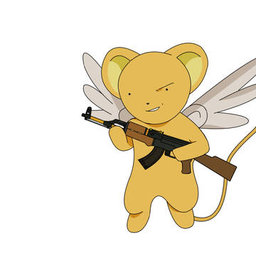 AK47を持ったケロちゃん