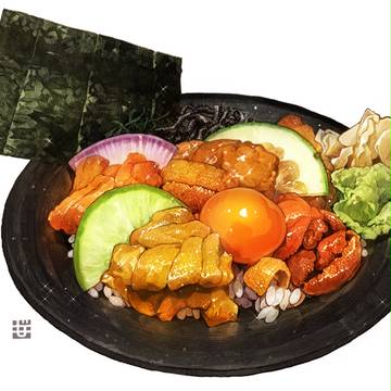 築地で食べた【うにの食べ比べ丼】
