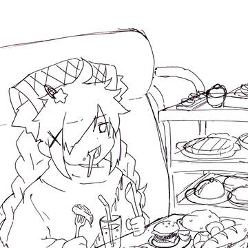 ミクサをレストランに連れてきた