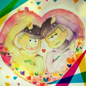 ハートポーズで仲良し数字松♡