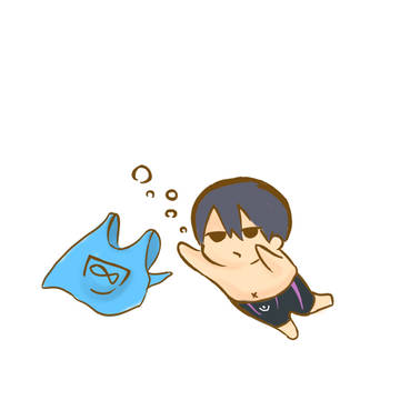 泳いでいるはるちゃん