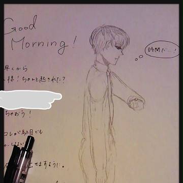 時計を見る琲世