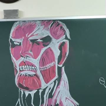 巨人を黒板で描いてみた
