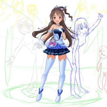 最初は頑張って3人描こうと思った。
