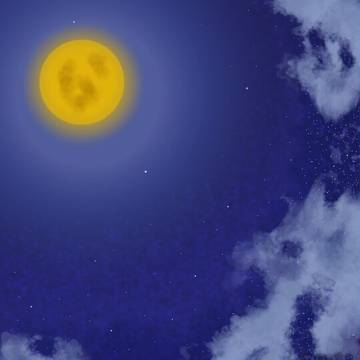 お月様と夜空