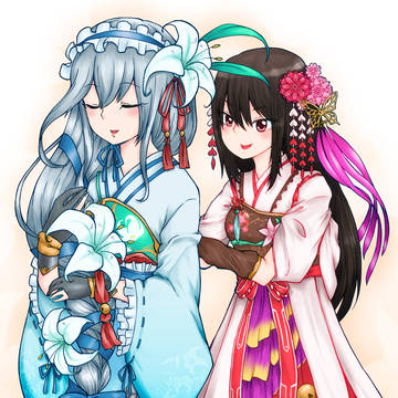 温泉フローリアちゃんとカスミちゃん