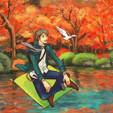 座布団飛行紅葉狩り