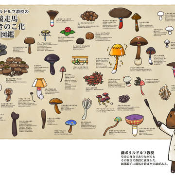 菌ボリルドルフ教授の『競走馬擬きのこ化図鑑』