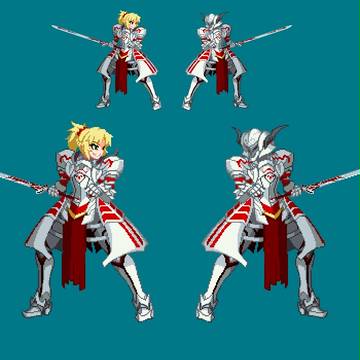 格ゲー立ち絵ドット風モードレッド