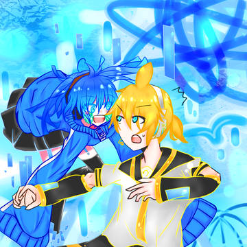 【SAIで】レンとエネが遭遇したらこうなった【描いてみた】