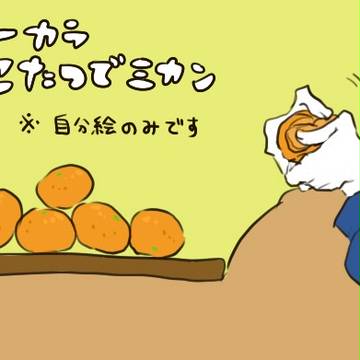 一カラ こたつでみかん