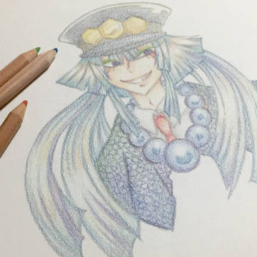 色鉛筆でカッパ
