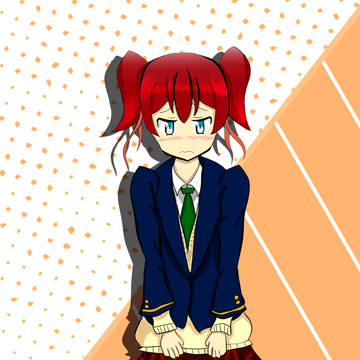 赤髪制服ぐぬぬ顔JK