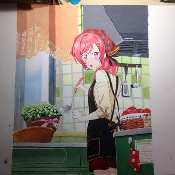 ラブライブ西木野真姫水彩模写