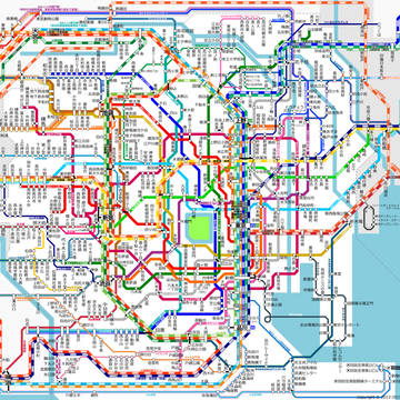 東京23区（+α）鉄道路線図（2015年12月現在版）
