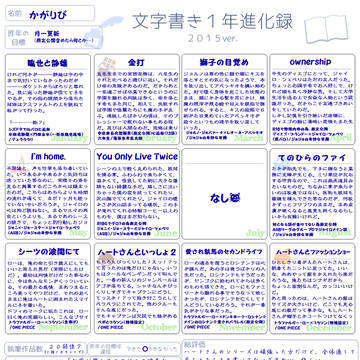 文字書き一年進化録2015年ver.