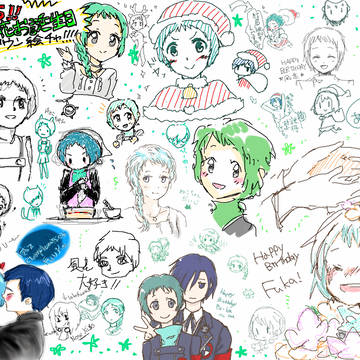 ☆山岸風花お誕生日カウントダウン絵チャ2015☆のお祝い集合絵