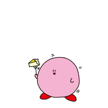 独りつつましくケーキを食べるカービィちゃん