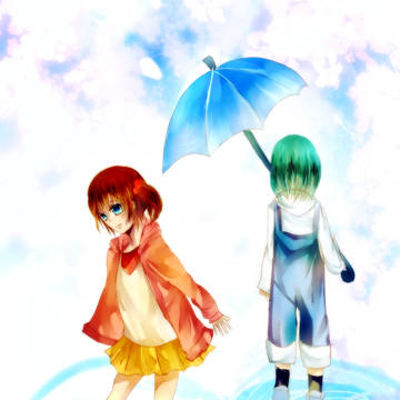 雨とひまわりと