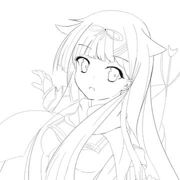 夕立（線画）