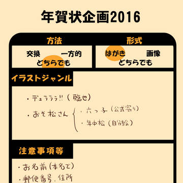 年賀状【締め切りました】