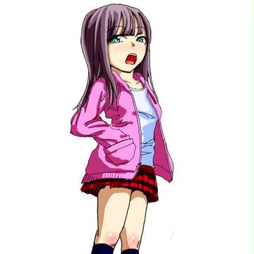 ピンクのパーカ