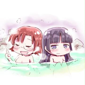 温泉にて