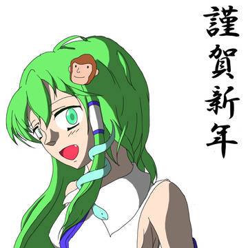 冬休みに描いた年賀状など