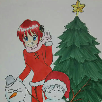 大遅刻でクリスマス絵(アナログ 写メ)