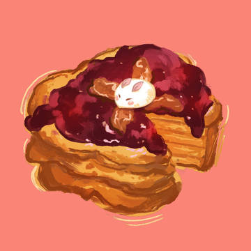 Snowbunny Butter Banana Pancakes