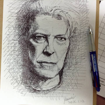 David Bowie デビッドボウイ　ボールペン画