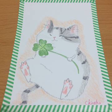 ちなこオリジナル☆手描き☆餅猫シダー