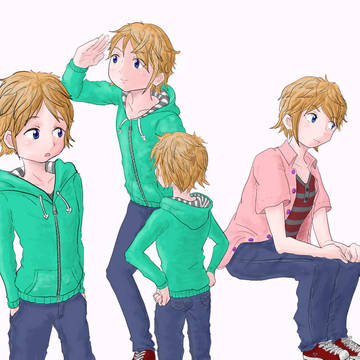 丸男描いた