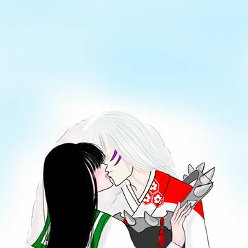 Kiss : Sesshoumaru and Kagome
