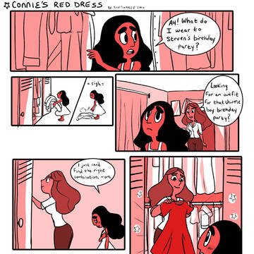 Connie's red dress
