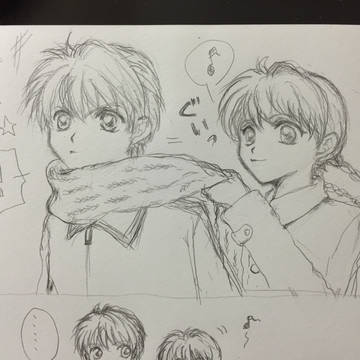 境界のRINNE りんさく マフラー 落書き下描きby練習用