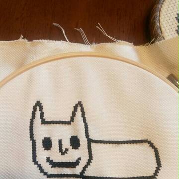 クロスステッチで猫好好ちゃん^._.^