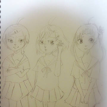落書きの美少女
