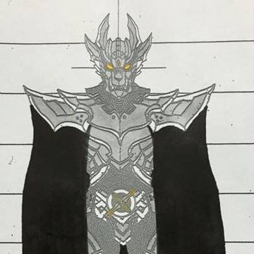 オリジナル魔戒騎士・カラーイラスト(全身デザイン・マント有り)