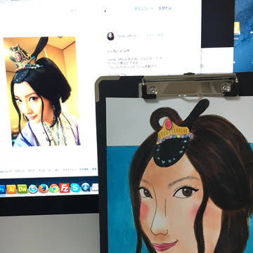 似顔絵練習中