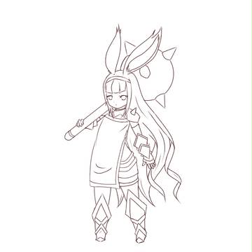 リトルノア 線画 フレイヤ 塗ってください
