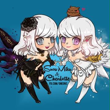 SnowMiku and Charlotte