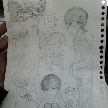 一松。アナログでかいてた